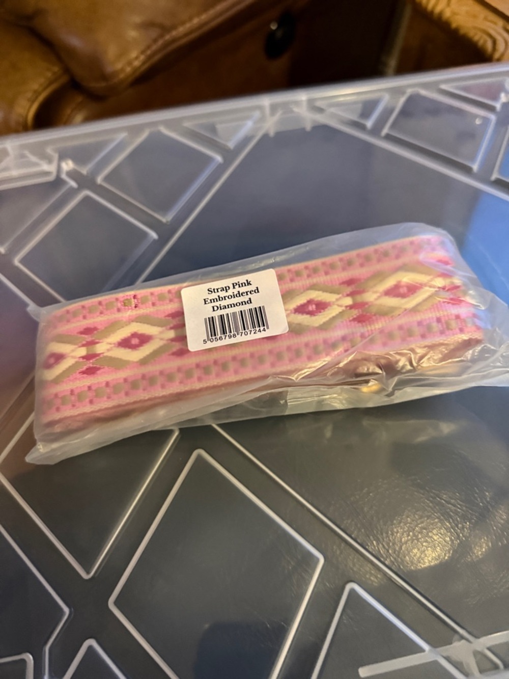 Embroidered Diamond Pink Strap - Women Accessories